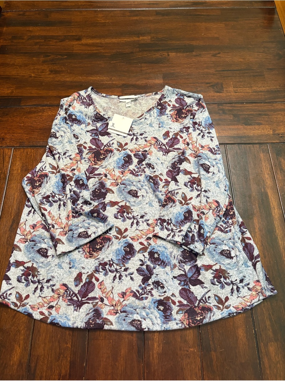Women’s Jules & Leopold floral 3/4 sleeves top, XL